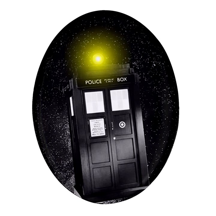 Doctor Who Space Tardis Oval Glass Fridge Magnet (4 pack)