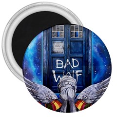 Doctor Who Adventure Bad Wolf Tardis 3  Magnets by Cendanart