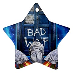 Doctor Who Adventure Bad Wolf Tardis Ornament (star) by Cendanart