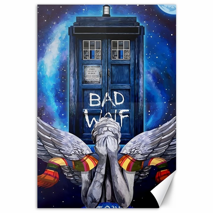 Doctor Who Adventure Bad Wolf Tardis Canvas 12  x 18 