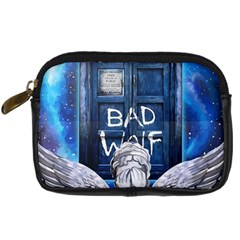 Doctor Who Adventure Bad Wolf Tardis Digital Camera Leather Case by Cendanart