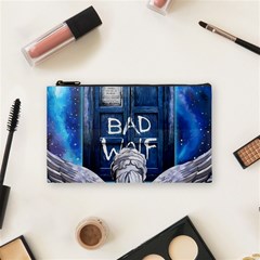 Doctor Who Adventure Bad Wolf Tardis Cosmetic Bag (small) by Cendanart