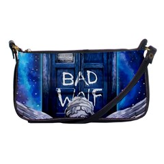 Doctor Who Adventure Bad Wolf Tardis Shoulder Clutch Bag by Cendanart