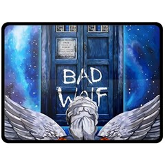 Doctor Who Adventure Bad Wolf Tardis Fleece Blanket (large) by Cendanart