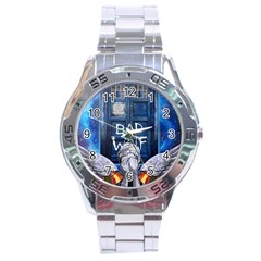 Doctor Who Adventure Bad Wolf Tardis Stainless Steel Analogue Watch by Cendanart