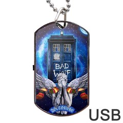 Doctor Who Adventure Bad Wolf Tardis Dog Tag Usb Flash (one Side) by Cendanart