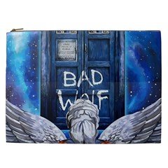 Doctor Who Adventure Bad Wolf Tardis Cosmetic Bag (xxl) by Cendanart