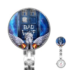 Doctor Who Adventure Bad Wolf Tardis Stainless Steel Nurses Watch by Cendanart