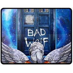 Doctor Who Adventure Bad Wolf Tardis Two Sides Fleece Blanket (medium) by Cendanart