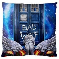 Doctor Who Adventure Bad Wolf Tardis Standard Premium Plush Fleece Cushion Case (two Sides) by Cendanart