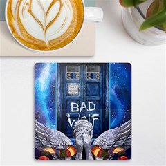 Doctor Who Adventure Bad Wolf Tardis Uv Print Square Tile Coaster  by Cendanart