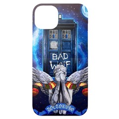 Doctor Who Adventure Bad Wolf Tardis Iphone 14 Plus Black Uv Print Case by Cendanart