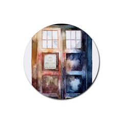 Tardis Doctor Who Rubber Round Coaster (4 Pack) by Cendanart