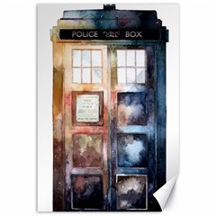 Tardis Doctor Who Canvas 12  X 18  by Cendanart