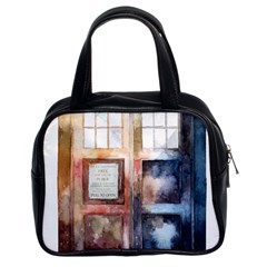 Tardis Doctor Who Classic Handbag (two Sides) by Cendanart