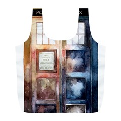 Tardis Doctor Who Full Print Recycle Bag (l) by Cendanart