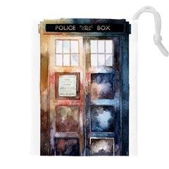 Tardis Doctor Who Drawstring Pouch (4xl) by Cendanart