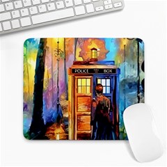 Tardis Doctor Who Paint Painting Large Mousepad by Cendanart