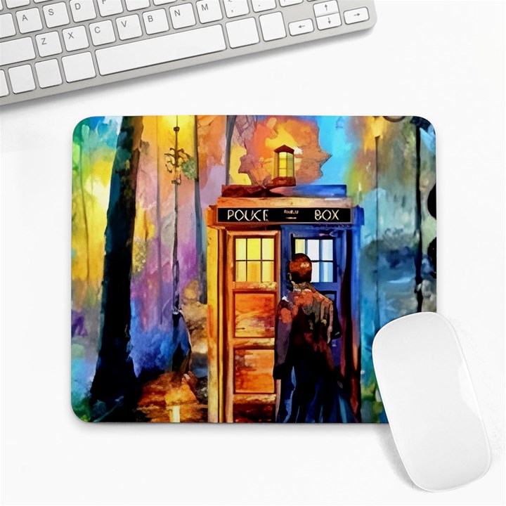 Tardis Doctor Who Paint Painting Large Mousepad