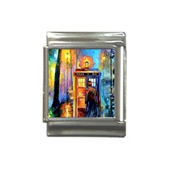 Tardis Doctor Who Paint Painting Italian Charm (13mm) by Cendanart