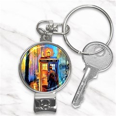 Tardis Doctor Who Paint Painting Nail Clippers Key Chain by Cendanart