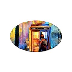 Tardis Doctor Who Paint Painting Sticker (oval) by Cendanart