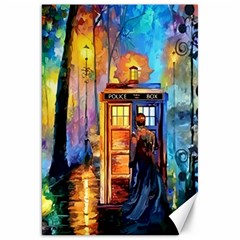 Tardis Doctor Who Paint Painting Canvas 20  X 30  by Cendanart