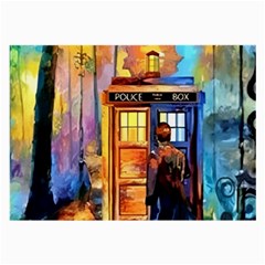 Tardis Doctor Who Paint Painting Large Glasses Cloth by Cendanart