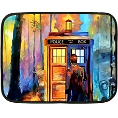 Tardis Doctor Who Paint Painting Fleece Blanket (mini)