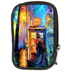 Tardis Doctor Who Paint Painting Compact Camera Leather Case by Cendanart