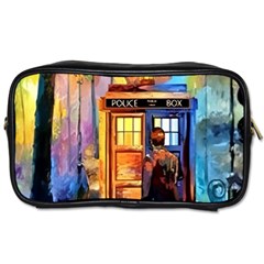 Tardis Doctor Who Paint Painting Toiletries Bag (two Sides) by Cendanart