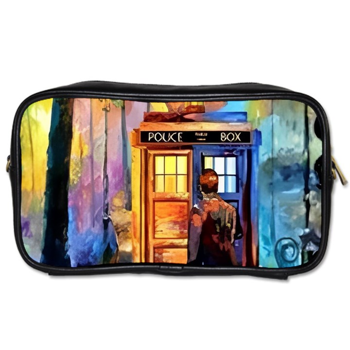 Tardis Doctor Who Paint Painting Toiletries Bag (Two Sides)