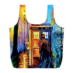 Tardis Doctor Who Paint Painting Full Print Recycle Bag (l) by Cendanart