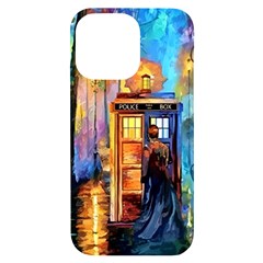 Tardis Doctor Who Paint Painting Iphone 14 Pro Max Black Uv Print Case by Cendanart