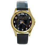 Tardis Doctor Who Magic Travel Macine Fantasy Round Gold Metal Watch Front