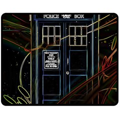 Tardis Doctor Who Magic Travel Macine Fantasy Two Sides Fleece Blanket (medium) by Cendanart