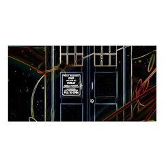 Tardis Doctor Who Magic Travel Macine Fantasy Satin Shawl 45  X 80  by Cendanart