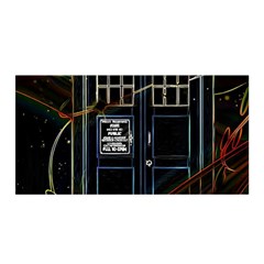 Tardis Doctor Who Magic Travel Macine Fantasy Satin Wrap 35  X 70  by Cendanart