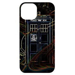 Tardis Doctor Who Magic Travel Macine Fantasy Iphone 14 Black Uv Print Case by Cendanart