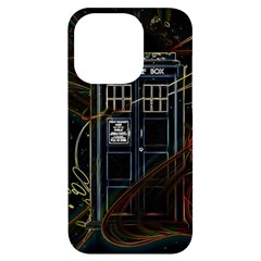 Tardis Doctor Who Magic Travel Macine Fantasy Iphone 14 Pro Black Uv Print Case by Cendanart