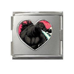 Godzilla Vintage Wave Mega Link Heart Italian Charm (18mm) by Cendanart