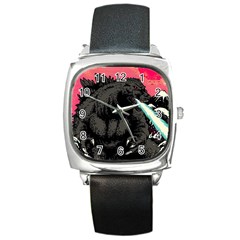 Godzilla Vintage Wave Square Metal Watch by Cendanart