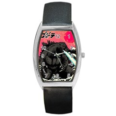 Godzilla Vintage Wave Barrel Style Metal Watch by Cendanart