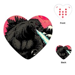 Godzilla Vintage Wave Playing Cards Single Design (heart) by Cendanart