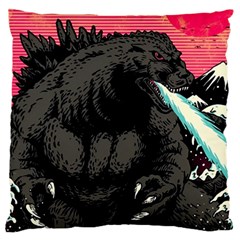 Godzilla Vintage Wave Large Cushion Case (two Sides) by Cendanart