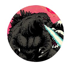 Godzilla Vintage Wave Mini Round Pill Box by Cendanart