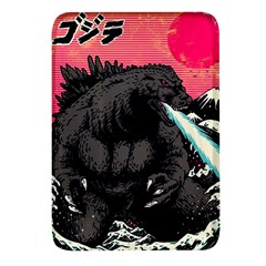 Godzilla Vintage Wave Rectangular Glass Fridge Magnet (4 Pack) by Cendanart