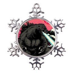 Godzilla Vintage Wave Metal Large Snowflake Ornament