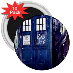 Bad Wolf Tardis Doctor Who 3  Magnets (10 Pack)  by Cendanart