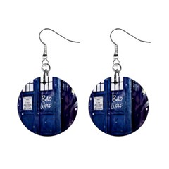 Bad Wolf Tardis Doctor Who Mini Button Earrings by Cendanart